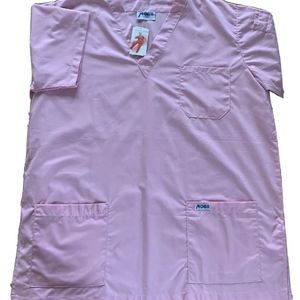 MOBB Pink Scrub Top Size Large 3 Pockets New